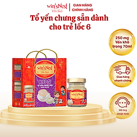Lốc 6 lọ Yến sào win'sNest kids 250mg (20%) tổ yến chưng sẵn dành cho trẻ em (420ml/lốc)