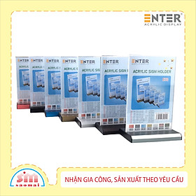 Kệ mica 2 mặt Enter E33 LR 100x150mm đế nhôm A6