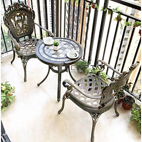 Ghế cafe ngồi ngoài trời màu đồng CC2009-A Nội thất Capta Ghế sân vườn nhôm đúc màu đồng có tay tựa Outdoor chair