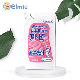 Nước giặt quần áo Elmie không chất phụ gia dành cho trẻ sơ sinh và trẻ nhỏ - Túi 800ml