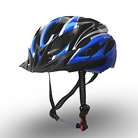 Mũ bảo hiểm đi xe đạp dành cho nam nữ, có tấm lót mềm, bảo vệ và an toàn-Màu xanh đen