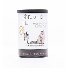 PATE HỖN HỢP CÁ KING’S PET LON 380G THỨC ĂN CHO CHÓ MÈO