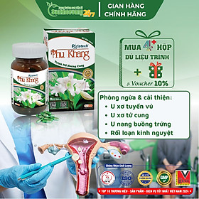 Viên uống Paristech Phụ khang hỗ trợ điều trị u xơ tuyến vú, u xơ tử cung, u nang buồng trứng đối với phụ nữ, giảm u phì đại, u xơ tuyến tiền liệt, đi tiểu khó, tiểu đêm ở nam giới - Hộp 60 viên