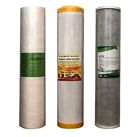 BÁO GIÁ 3 Lõi Lọc Nước | Shopee Lazada Sendo Tiki mới nhất 72 Bộ 3 lõi lọc nước 20inch (PP5m+cation+than lưới)