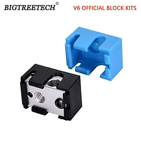 BigTreetech E3D V6 Block Block Aluminum với V6 Silicone Sock cho V6 Hotend PT100 Nhiệt kế J-Head 1.75/3.0mm Máy in 3D Kích thước