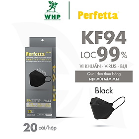 [1 Hộp - PERFETTA KF94] - Khẩu Trang Phong Cách Hàn Quốc Chất Lượng Cao, Kháng Khuẩn, Chống Bụi Mịn, 3 Lớp, Bảo Vệ Tối Ưu, Đóng Gói Từng Cái - (20 cái/hộp)