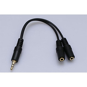 Mua Jack chia âm thanh 1 ra 2 cổng audio 3.5 mm (Mạ vàng cao cấp) - Chia loa 1 ra 2  Cáp chia âm thanh từ 1 ra 2