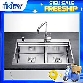 Mua Chậu Rửa Chén Ecalite ES-N28550HS - Lắp Nổi - Ngang 84.5cm - Inox 304 Siêu Bền - Hàng Chính Hãng