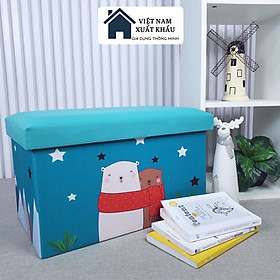 Mua Ghế ngồi sofa kiêm hộp đựng đồ cho trẻ em hàng VNKK khung gỗ cứng cáp  họa tiết đáng yêu 51x31xcao31cm