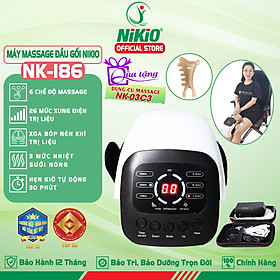 Máy Massage Đầu Gối Nikio NK-186 - Công Nghệ Rung, Túi Khí Xoa Bóp Nhẹ Nhàng Giúp Khớp Gối Thư Giãn, Giảm Đau Nhức - Kết Hợp Miếng Dán Xung Điện Matxa Giãn Cơ, Giảm Đau Nhức Toàn Thân - Dòng Pin Sạc