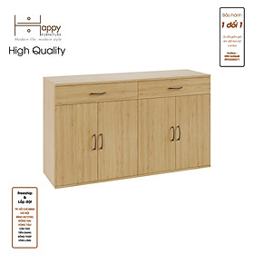 [Happy Home Furniture] SCANDINA, Tủ đựng đồ 4 cánh mở - 2 ngăn kéo ,130cm x 37cm x 75cm ( DxRxC), TCM_087
