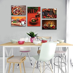 Hình ảnh Bộ 5 tranh nhà hàng, quán ăn – Tranh ẩm thực và trang trí W1241