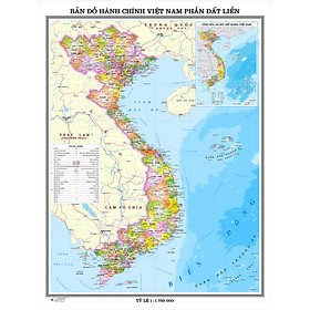 Hành chính Việt Nam phần đất liền khổ A0 (84x112cm)