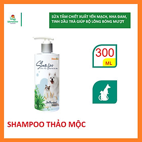 Vemedim Shampo thảo mộc sữa tắm chó mèo dưỡng chất thiên nhiên giúp lông bóng mượt, chống xơ rối, chai 300ml