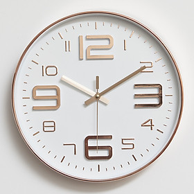 Mua Đồng hồ treo tường tròn Quartz nhựa basic đính đá chữ số lớn viền mỏng 30cm