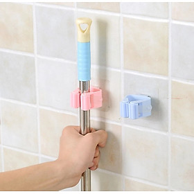 Mua SÉT 4 CHIẾC KẸP DÍNH TƯỜNG TREO CHỔI  CÂY LAU NHÀ . Kẹp dính tường siêu dính siêu chắc