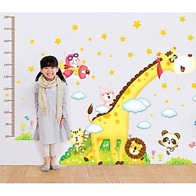 Mua Decal trang trí Đo chiều cao hươu cao cổ và các bạn to nhất