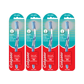 Bộ 4 bàn chải đánh răng Colgate Slimsoft Advanced lõi kép siêu mềm mảnh (Màu ngẫu nhiên)