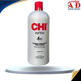 [+Tặng mũ trùm] Dầu xả CHI Infra Thermal Protective treatment siêu mượt cho tóc khô hư tổn (xám) USA 946ml