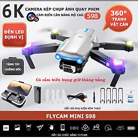 Mua Flycam mini giá rẻ tập bay  Drone mini 8K S98 PRO MAX cảm biến tránh vật cản  giữ độ cao ổn định  nhào lộn 360 độ  đèn led bay ban đêm cực đẹp - Hàng chính hãng