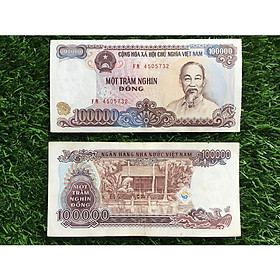 Mua Tiền 100 nghìn giấy cotton 1994 màu tím  cảnh nhà sàn bác hồ   tiền chất lượng đẹp