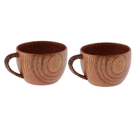 2 Pcs Wooden Coffee Mug Water Cup Decorative Office Home Bar Drink 150ml