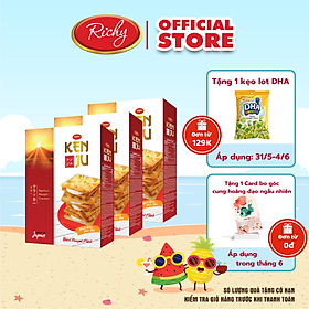 Combo 3 Hộp Bánh quy Richy KenJu giòn kem dẻo 279gr - hương vị Nhật