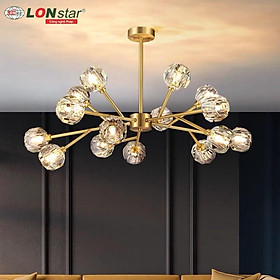 Mua Đèn Chùm Pha Lê Đèn Trần Trang Trí LONstar Trang Trí Phòng Khách Phòng Bếp Cafe Nhà Hàng Phong Cách Hiện Đại LED 3 Màu