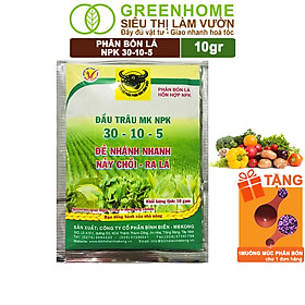 Mua Phân Bón Npk 30-10-5  Greenhome  Đầu Trâu  Gói 10Gr  Kích Ra Rễ  Đẻ Nhánh  Nảy Chồi  Ra Lá Mới