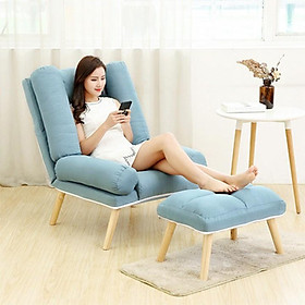 Mua Ghế sofa thư giãn 180 độ kích thước 135x75x25cm tặng kèm ghế đôn mã sản phẩm GHR008 - Ghế thư giãn đọc sách