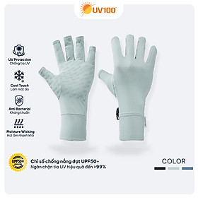 Găng tay chống nắng hở ngón chống tia UV UPF50+ chất vải thoáng mát, kháng khuẩn UV100 KC22421