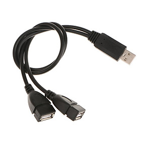 USB 2.0 Male To Dual USB Female Jack Y Splitter Hub Power Cord Adapter Cable