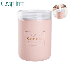 Uareliffe 280ML Ultrasonic Air Humidifier Candle Romantic Soft Night Light Desktop Air Diffuser Water Atomizer Home Car Office Use Purifier Fogger Moisturize Mist Maker
