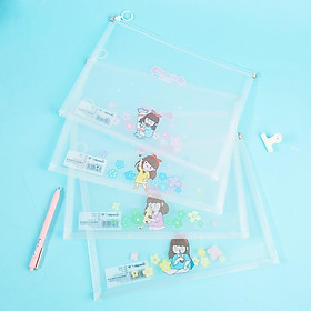 Guangbo - Bìa Nhựa Khóa Kéo H03116 A4 Girls