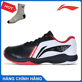 giày cầu lông Lining chính hãng AYTS020-2 mẫu mới dành cho nam-tặng tất thể thao bendu màu ghi