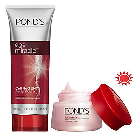 Combo Kem Dưỡng Da POND'S Age Miracle Ngày (50g) + Sữa Rửa Mặt POND'S Age Miracle (100g)