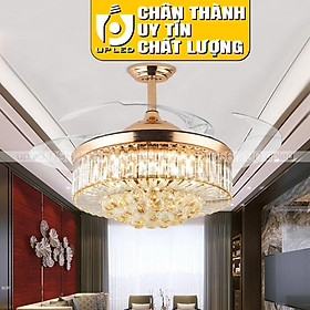 Mua Quạt trần đèn chùm UPLED Pha Lê Cao Cấp  Đèn quạt trần phòng khách Tân Cổ Điển - CAM KẾT CHẤT LƯỢNG