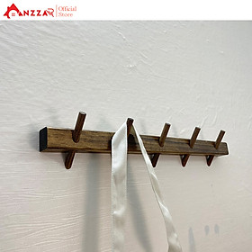 Mua Móc Treo Quần Áo Gắn Tường Màu Nâu Rustic- Móc Gỗ Treo Quần Áo Anzzar - Móc Treo Tường Gỗ Tự Nhiên-M01