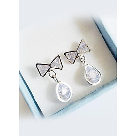 Bông tai inox nơ rớt đá không đen BHBT263