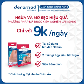 MIẾNG SILICONE NGỪA VÀ LÀM MỜ SẸO LỒI, SẸO PHÌ ĐẠI  DERAMED - CÔNG NGHỆ MỜ SẸO MỚI, HIỆU QUẢ VÀ AN TOÀN - 2 MIẾNG 3x12CM -  SẢN XUẤT TẠI TÂY BAN NHA