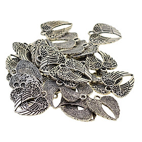 30 Piece Silver Wings Shape Alloy Charms Pendants Jewelry Making Findings Handmade Accessories for Crafting