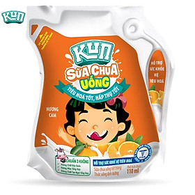 Kun sữa chua uống vị cam thùng 24 túi x 110ml