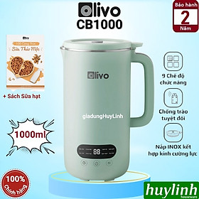 Máy xay nấu sữa hạt mini Olivo CB1000 - Dung tích 1000ml - 9 Chức năng - Hàng chính hãng
