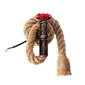 E27 Vintage Industrial Hemp Rope Pipe Wall Light Lamp Sconce Fixture Decoration