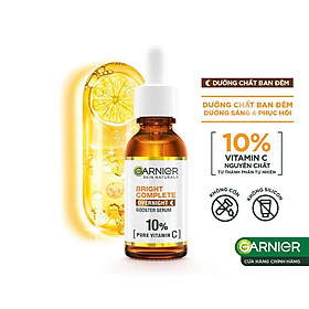 Dưỡng chất ban đêm dưỡng sáng & phục hồi Garnier 10% Vitamin C Nguyên Chất Bright Complete Overnight Serum 30ml