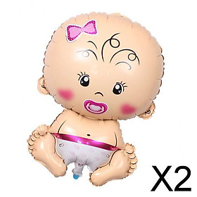 2xBaby Pacifier Doll Foil Balloon Baby Shower Christening Party Decor Pink