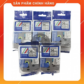 [Combo 5 hộp] Nhãn In đa lớp Tz2-m961 - Đen nền bạc 36mm x 8m - Hàng nhập khẩu