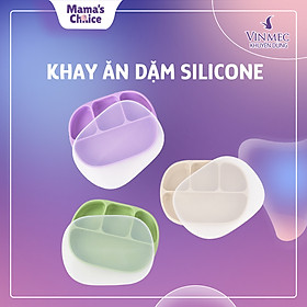 Khay Ăn Dặm Silicone Mama's Choice 2023, Giúp Bé Ăn Dặm Dễ Dàng Với Thiết Kế Đặc Biệt Đế Hít Chống Trượt Đổ và Nắp Đậy