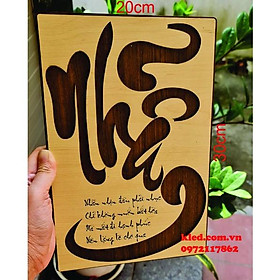 Tranh Gỗ Động Lực Chữ Nhẫn Giá Rẻ KLED01 Giá Cực Tốt "Gỗ tốt dày 9mm
