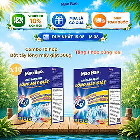 Combo 10 Hộp Bột Vệ Sinh Máy Giặt Mao Bao 306g - Loại Bỏ Cặn Bẩn, Khử Mùi Cho Máy Giặt Cửa Trên/Trước
